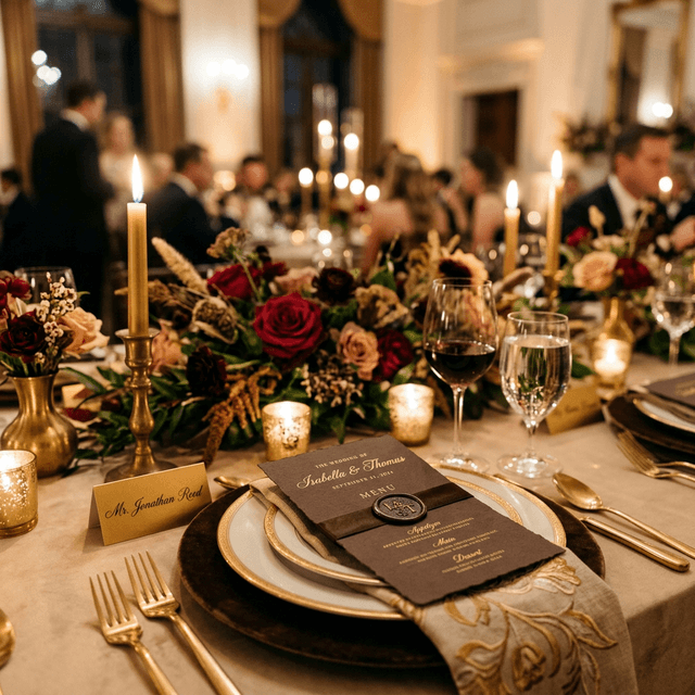 Elegant wedding reception table