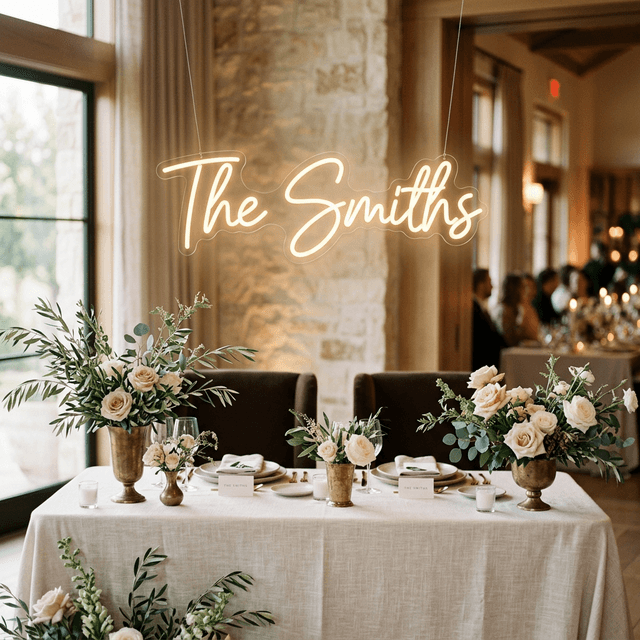 Bespoke Illuminated Script Sign | Heirloom Reception Decor