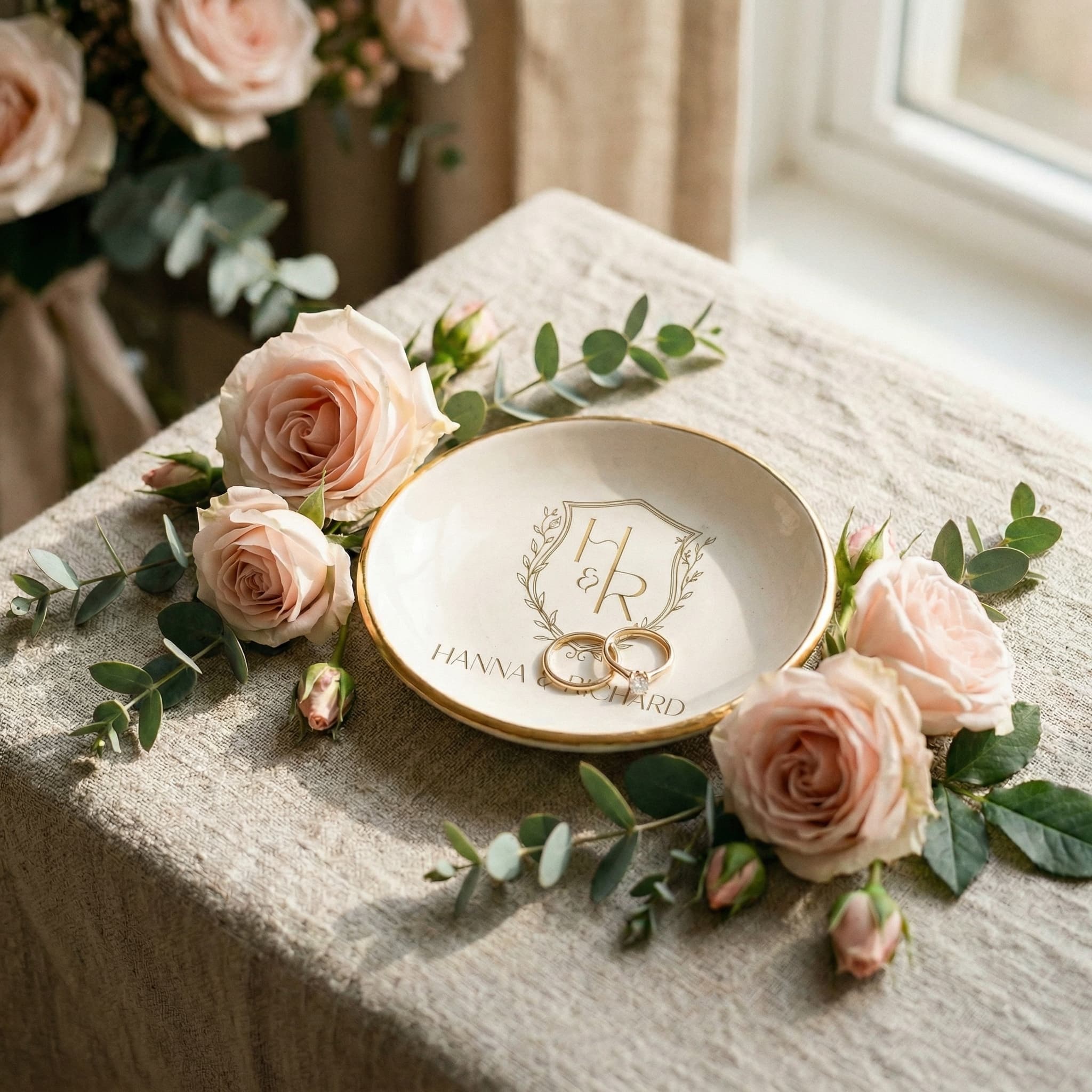 Bespoke Botanical Ceramic Ring Dish | Personalized Heirloom Trinket Tray
