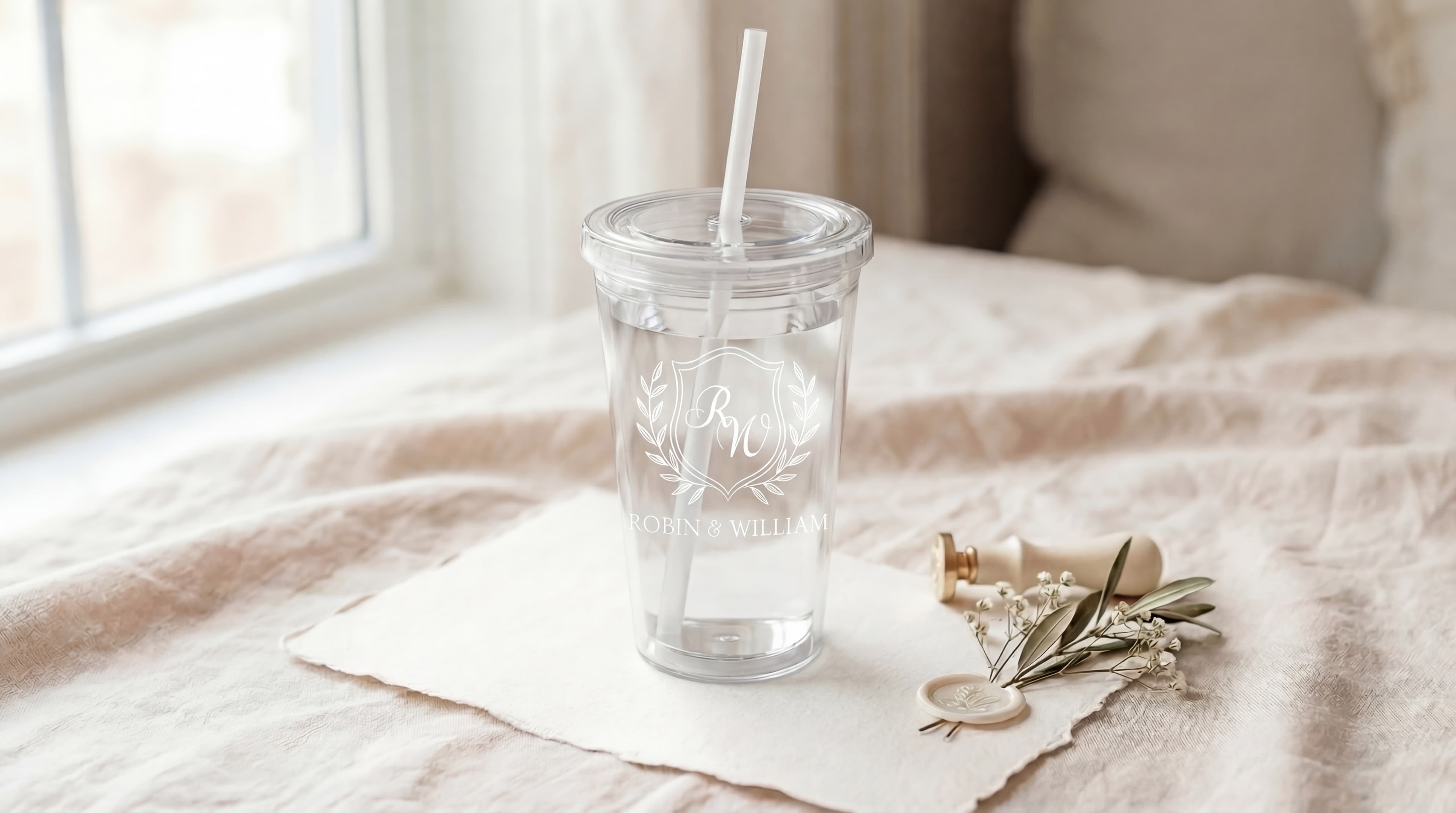 Bespoke 16oz Acrylic Tumbler | Personalized Bridal Party & Wedding Favor